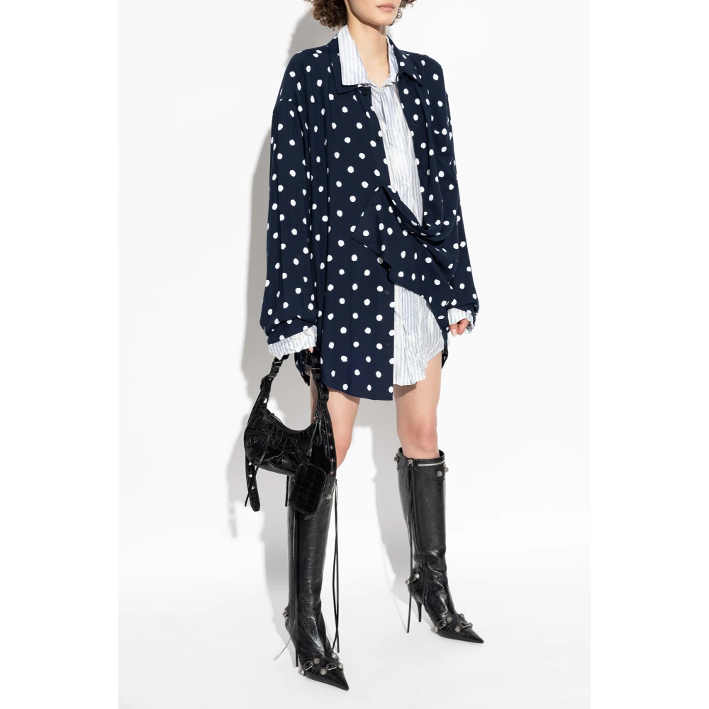 Balenciaga Polkadotshirt Blue Dames