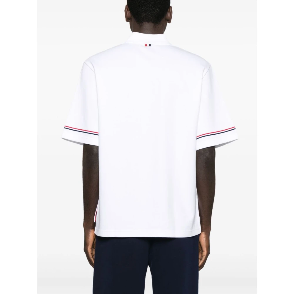Thom Browne Wit Poloshirt met Handtekeningstijl White Heren