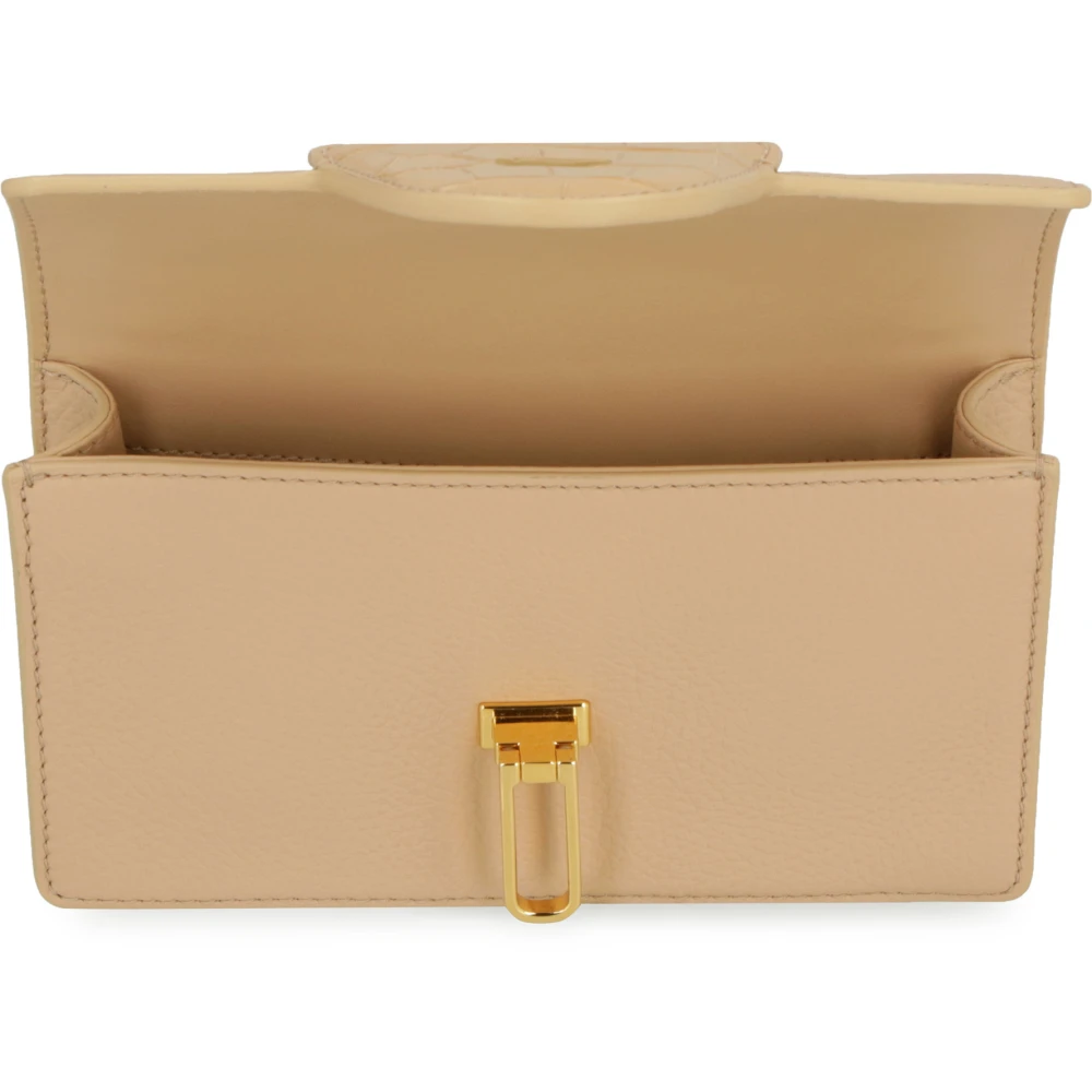 Coccinelle Krokodillenprint Leren Handtas Beige Dames