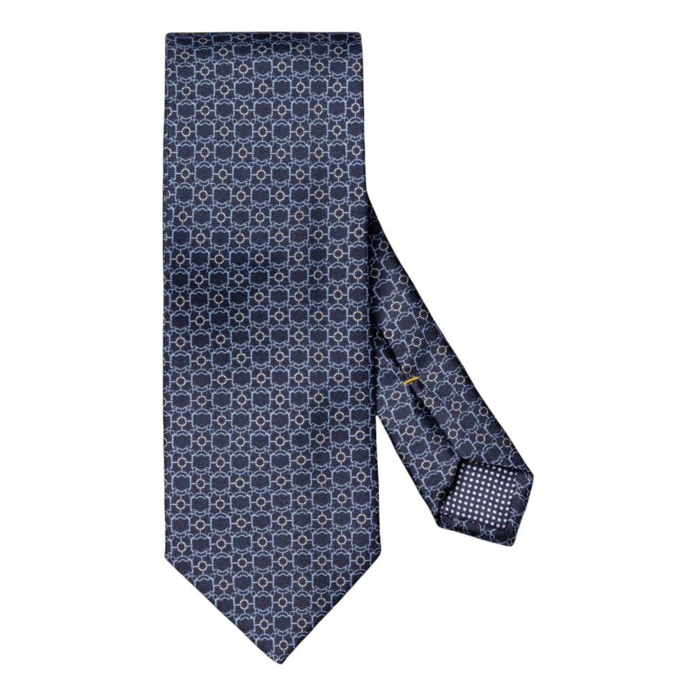Eton Men's Blue Ties, One Size, Chain Print Silk Tie