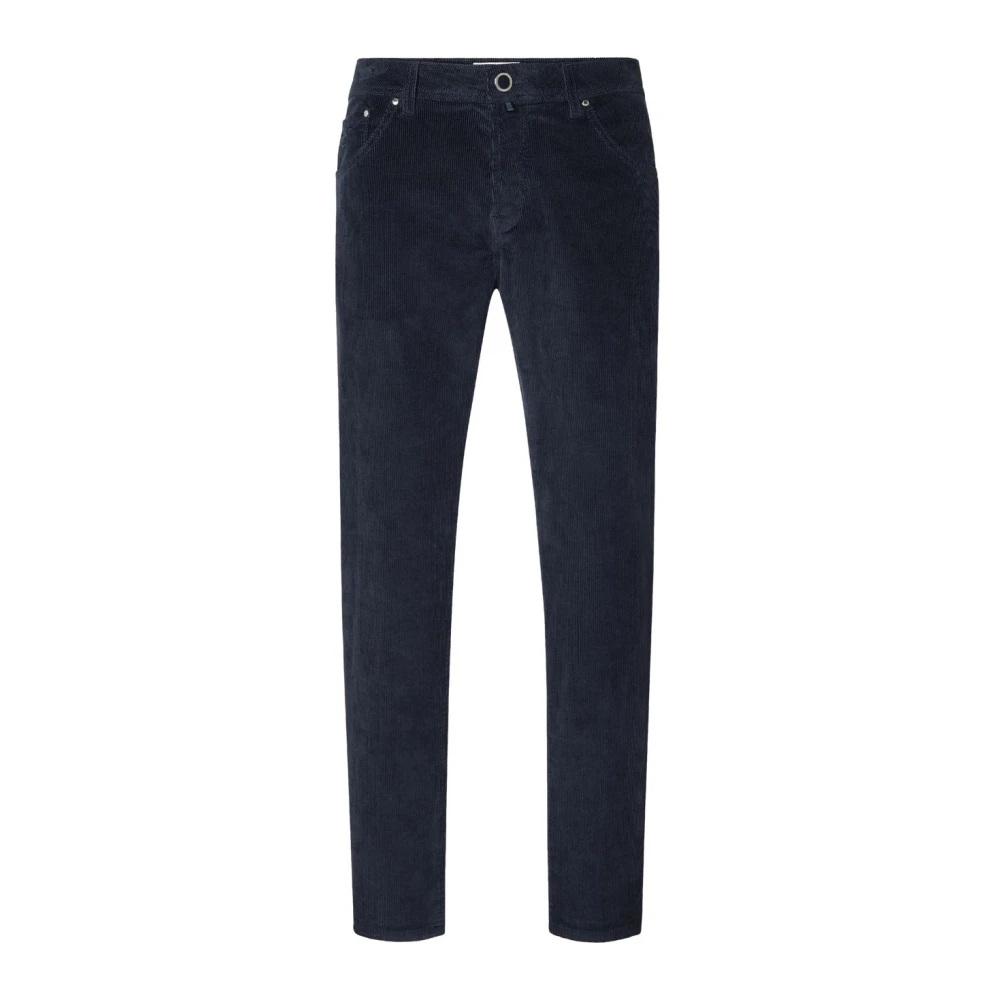 Jacob Cohën Uomo Blu Pantaloni Regular Slim In Velluto A Coste
