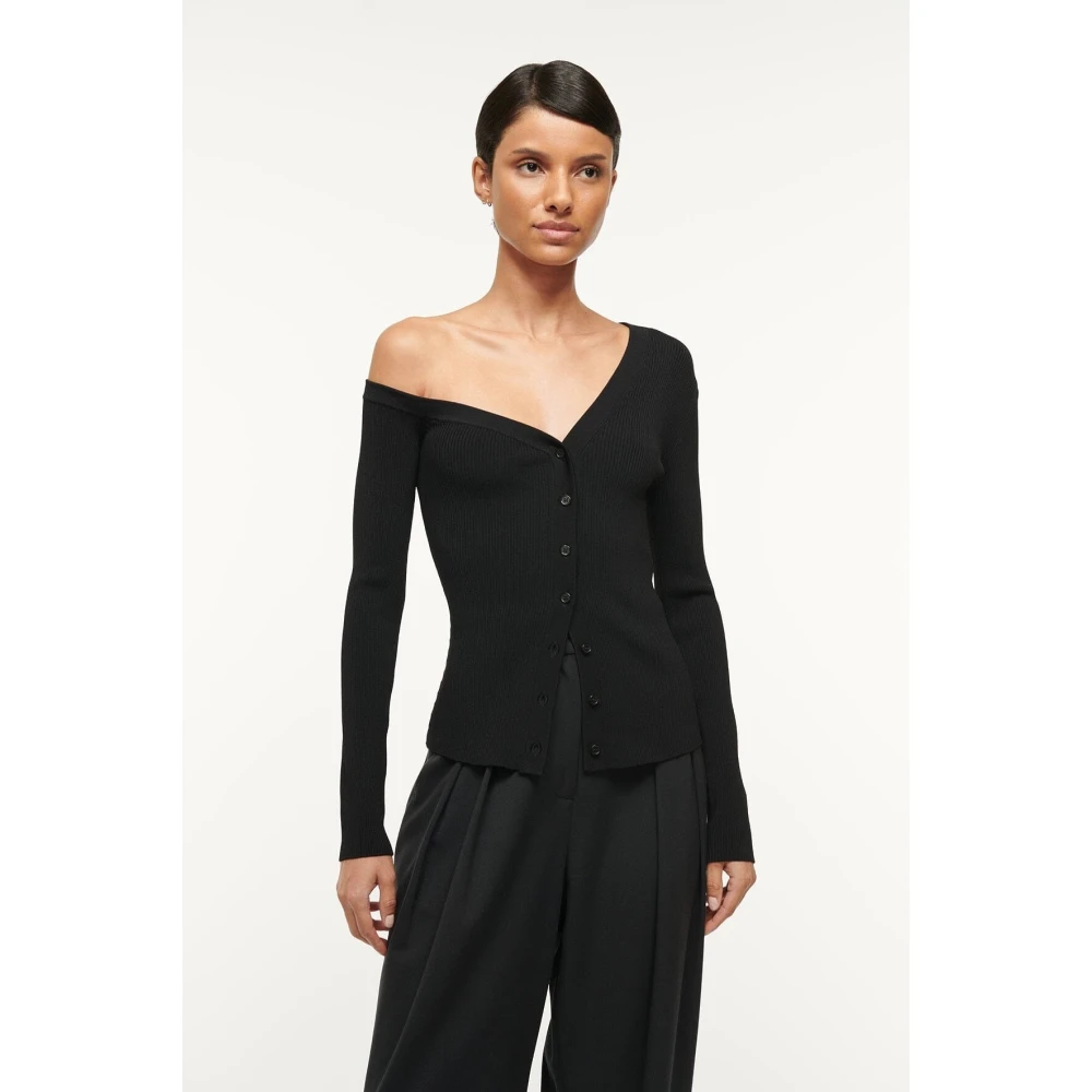 Staud Ambachtsman Off Shoulder Vest Black Dames