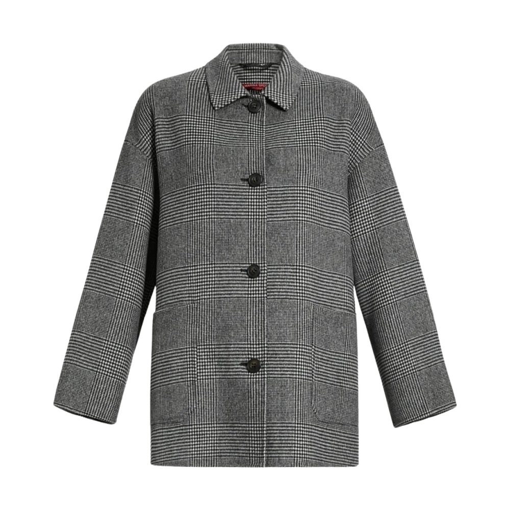 Marina Rinaldi Tijdloze wollen jas met overhemdkraag Gray Dames