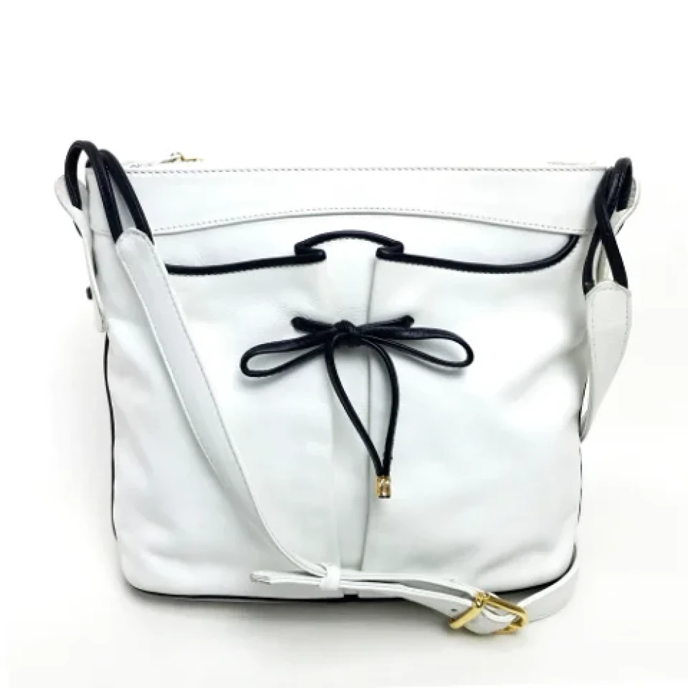 Celine Vintage Pre-owned Leather shoulder-bags White Dames
