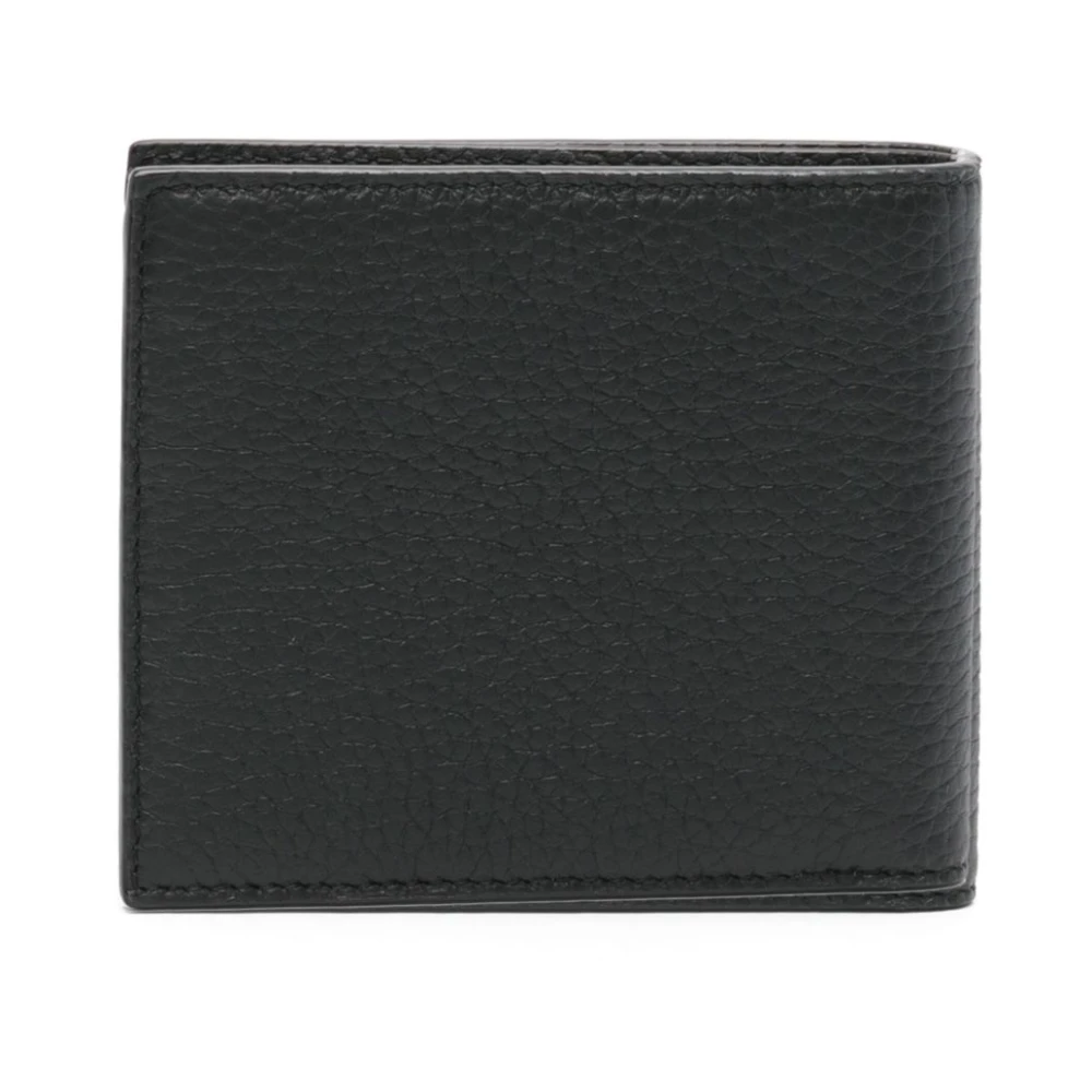 Dolce & Gabbana Zwarte Pebble Leren Bifold Portemonnee Black Heren