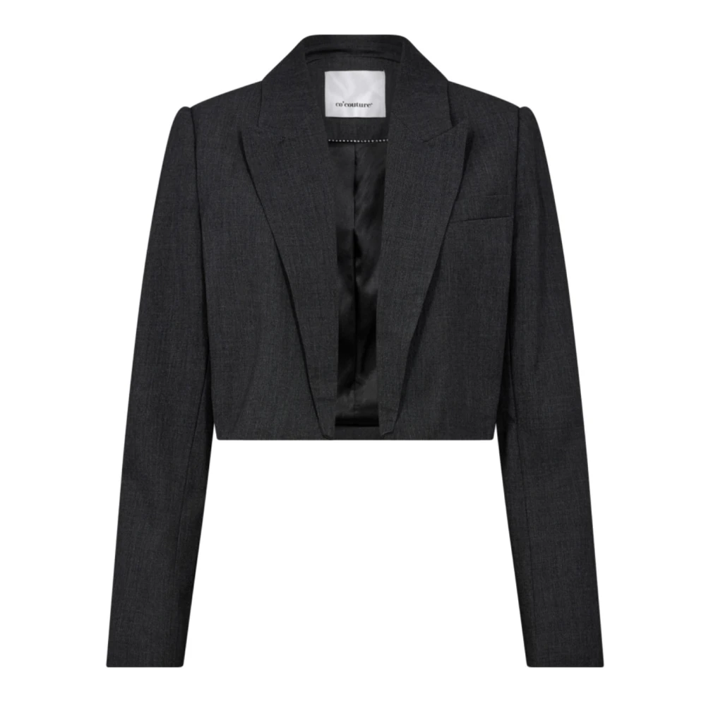 Co'Couture Grijze Vidacc Crop Blazer Gray Dames