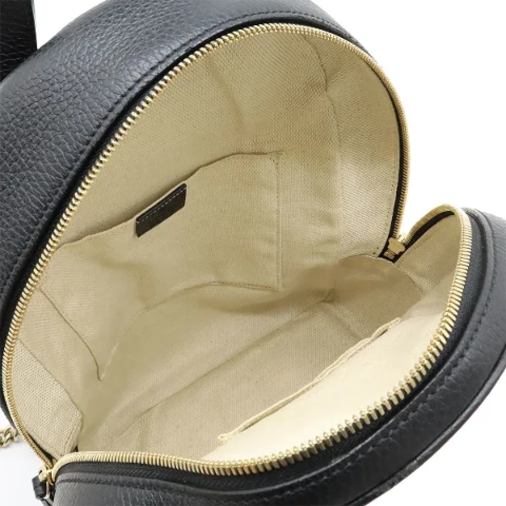 Gucci Vintage Pre-owned Leather backpacks Black Dames