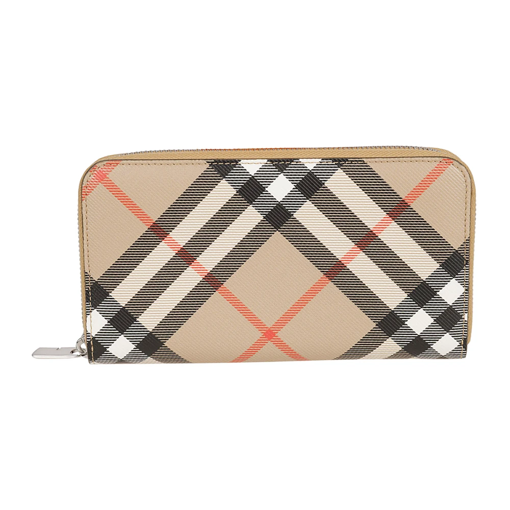 Burberry Stijlvolle Portemonnees met Zigzag Patroon Beige Heren