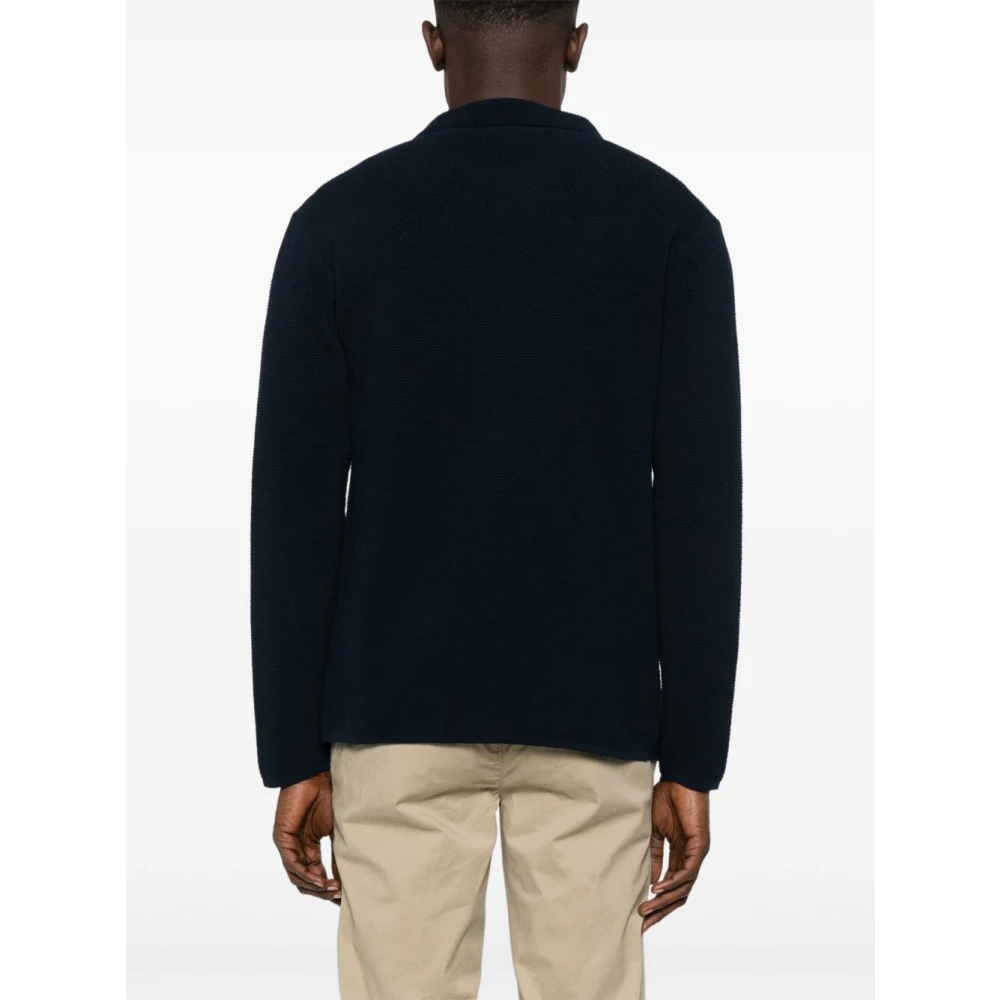 Daniele Fiesoli Blauwe Jas Knoopsluiting Zakken Blue Heren