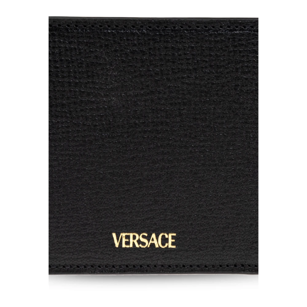 Versace Leren portemonnee Black Heren