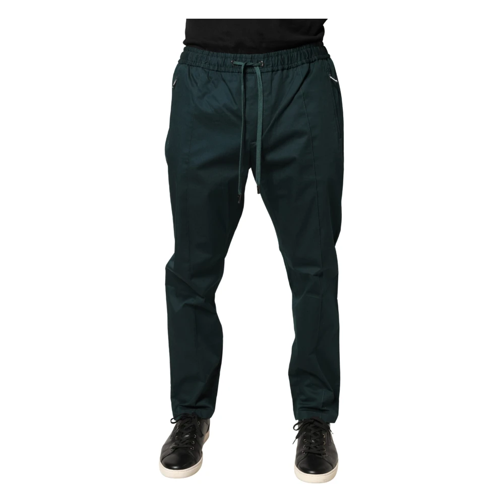 Dolce & Gabbana Men's Green Slim-Fit Trousers, 4XL, Jogger Trousers