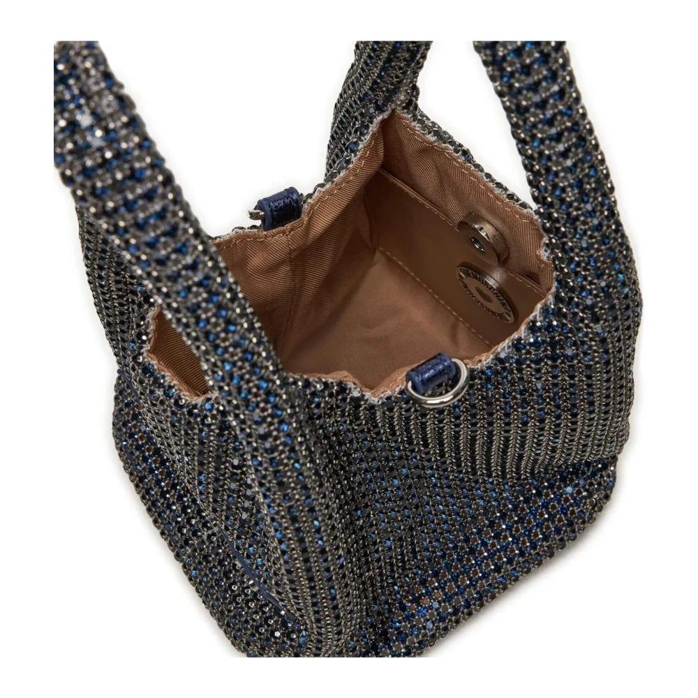 Love Moschino Middernachtblauwe Handtas met Strass Gray Dames