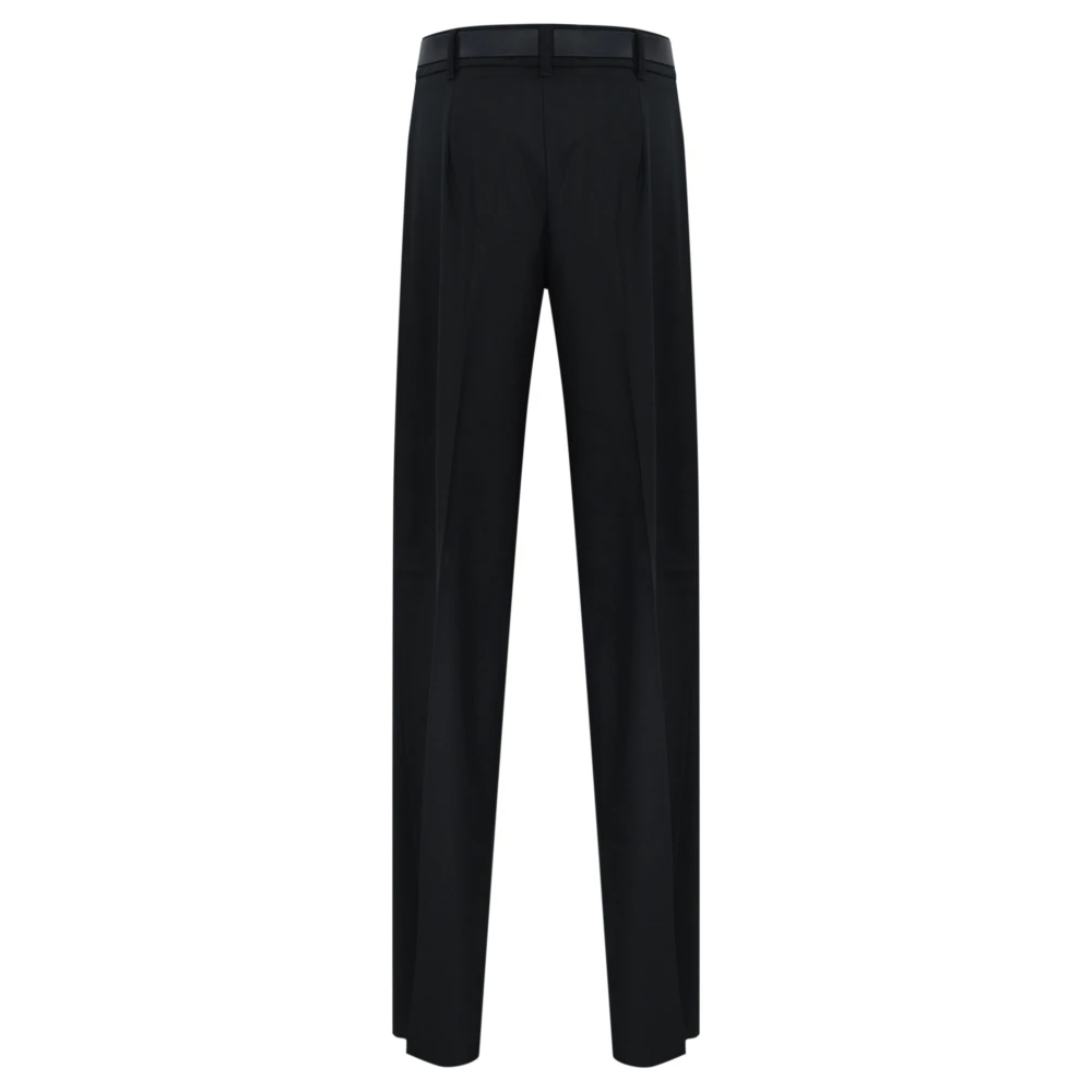 Max Mara Studio Blauwe wollen blend ceintuur broek Blue Dames