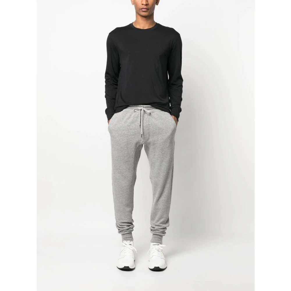 Tom Ford Zwarte Crew Neck Longsleeve T-shirt Black Heren