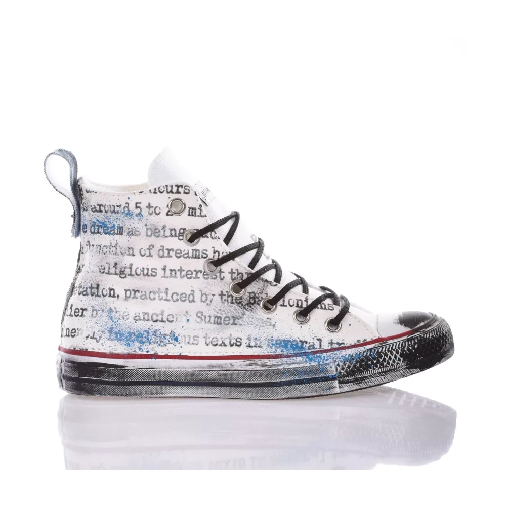 Sneakers Blanches Faites Main Chaussures Personnalisees Converse Femme Miinto