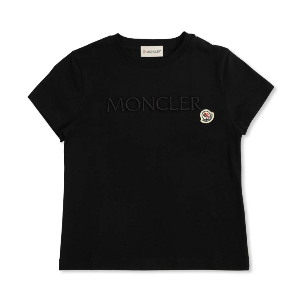 Moncler , Kids Short Sleeve T-Shirts, Unisex, Black, 10 Y, T-Shirt With Logo