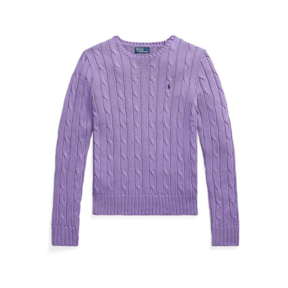 Polo Ralph Lauren Women's Purple Stylish Vesta For A Trendy Look - Round-Neck Knitwear - Xs - Knitwear