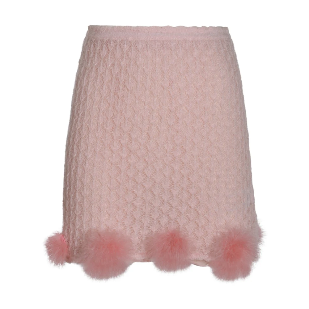 Blumarine Roze Minirok met Elastische Taille Pink Dames