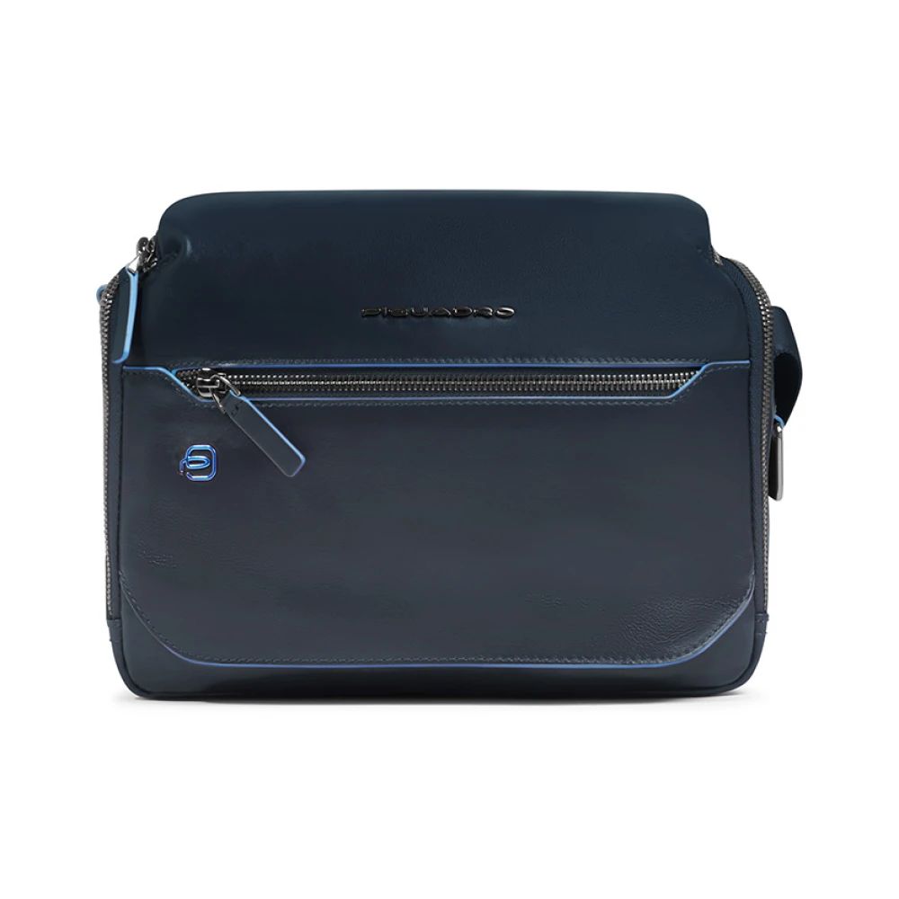 Piquadro Vrouw Blauw Square Mini Personaliseerbare Crossbody