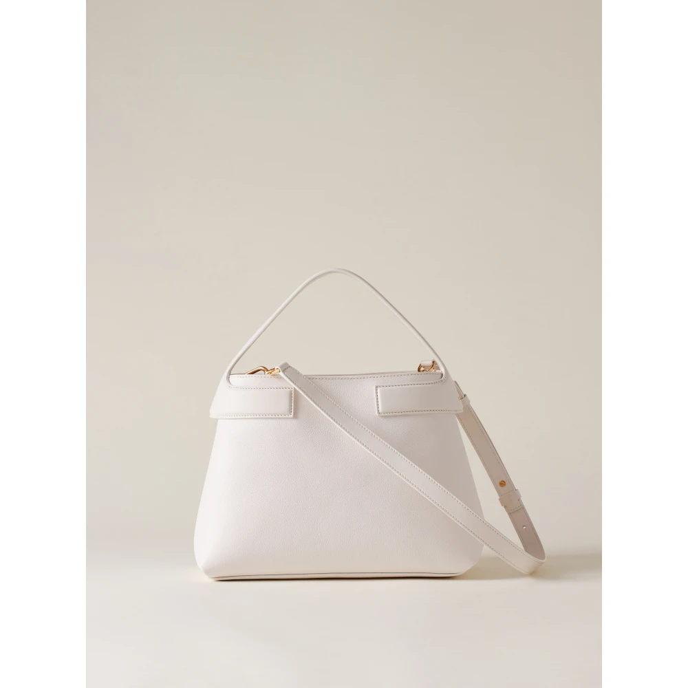 Borbonese Witte leren schoudertas White Dames