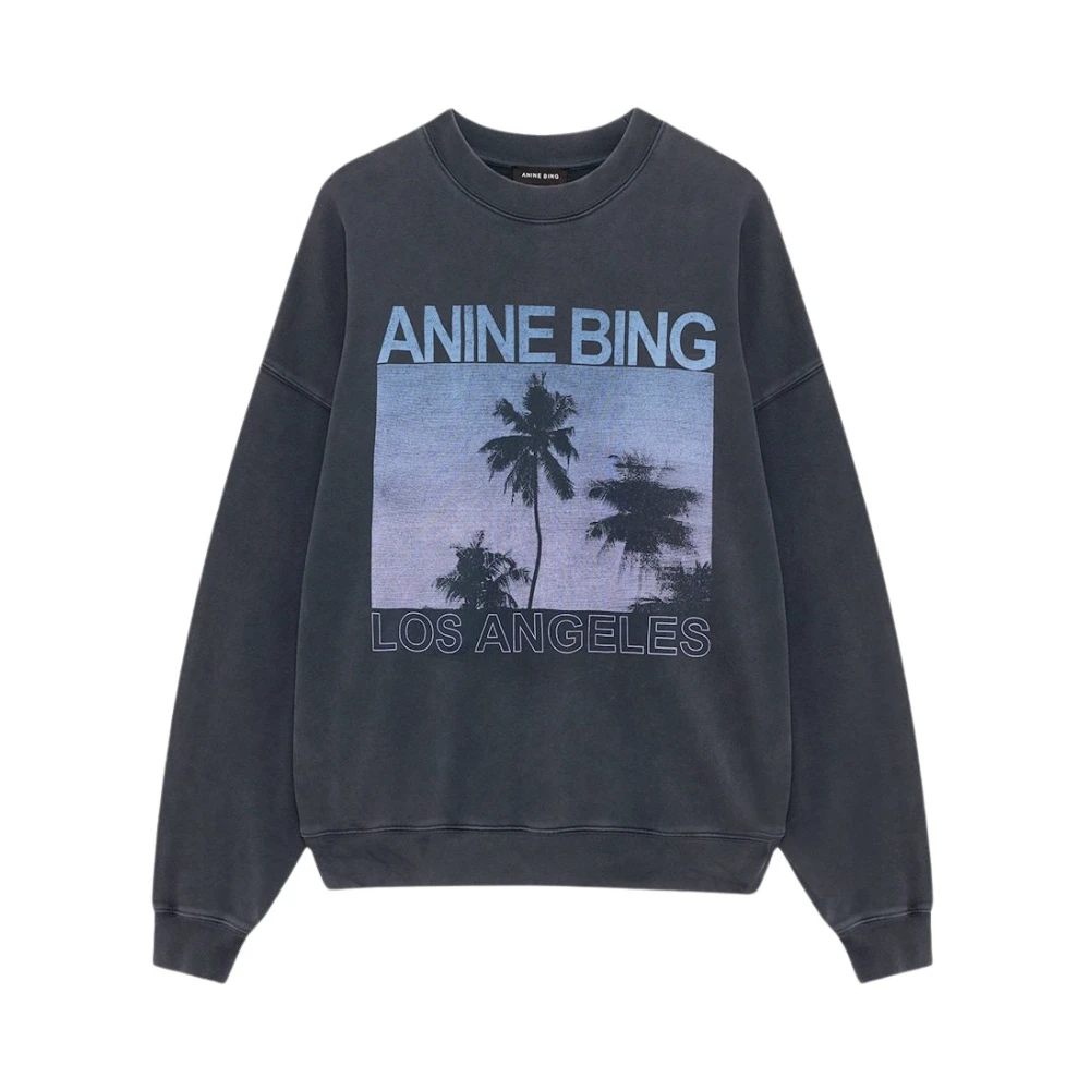 Anine Bing Women's Gray Sweatshirts, M, Miles Sweatshirt Palms