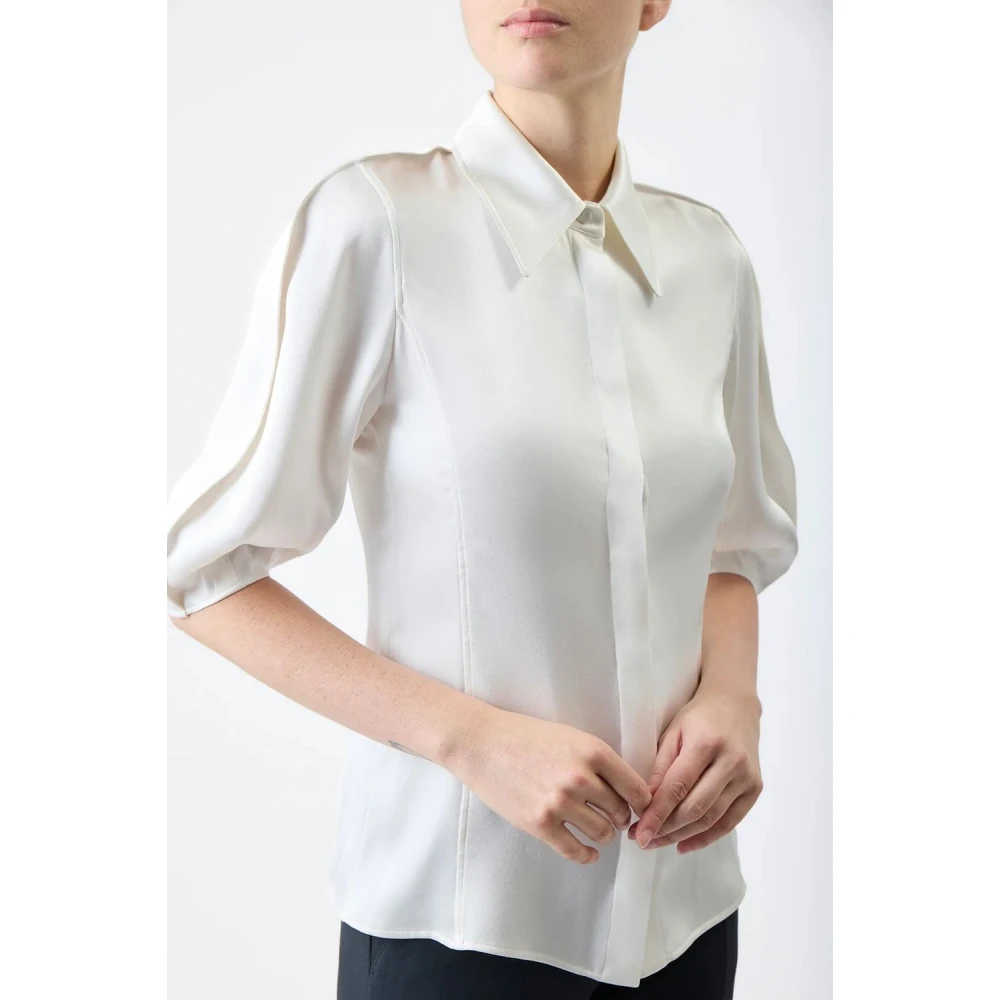 Gabriela Hearst Dubbele Satijnen Top Beige Dames