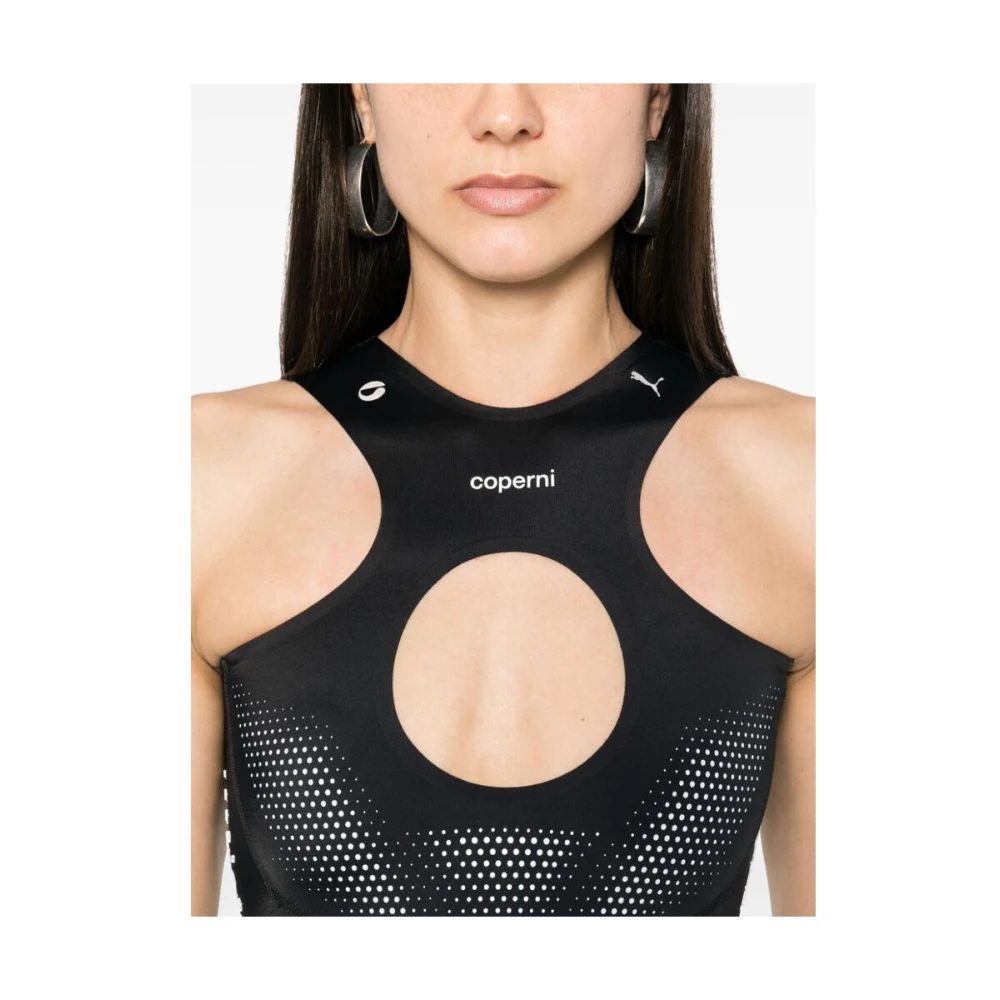 Coperni Reflecterende Mouwloze Zwarte Jurk Black Dames