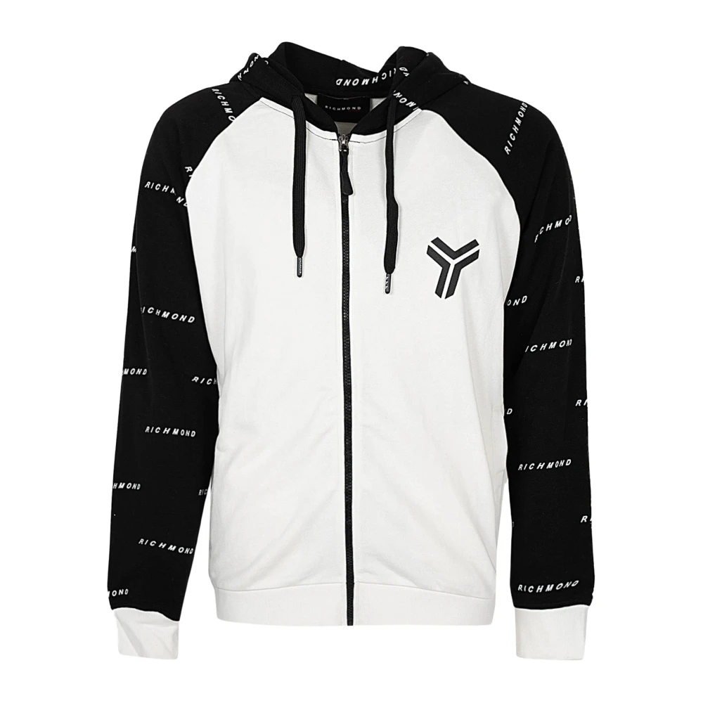 John Richmond Sport Hoodie met Verstelbare Capuchon en Rits Black Heren