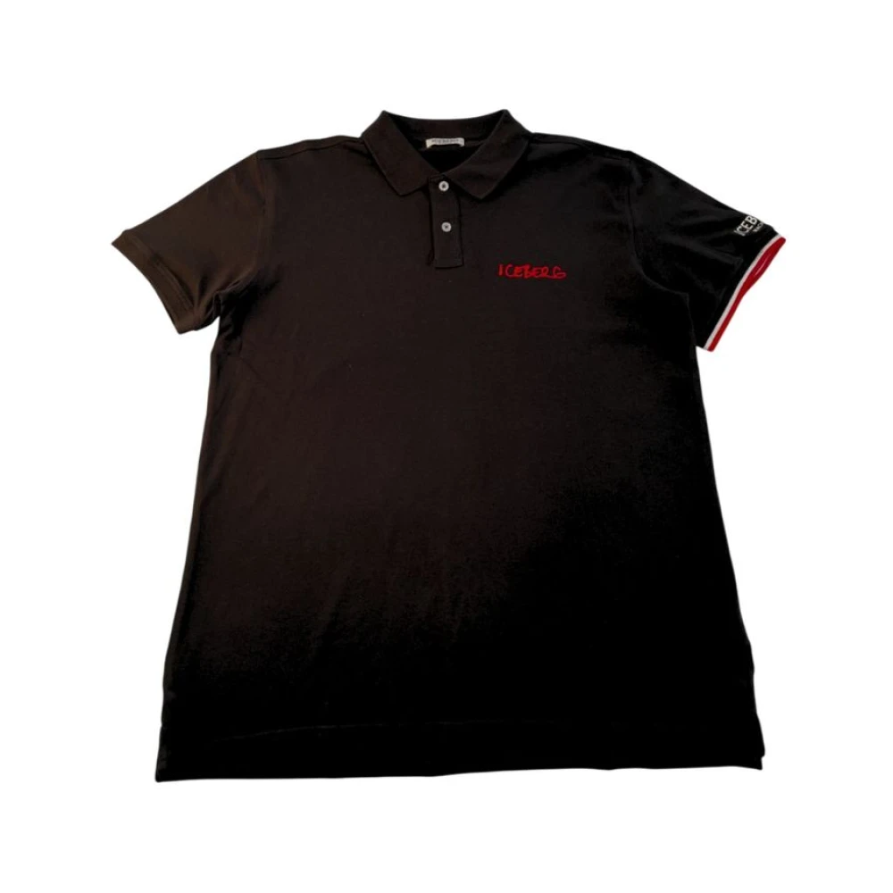Iceberg Men's Black Cotton Polo Shirt With Logo