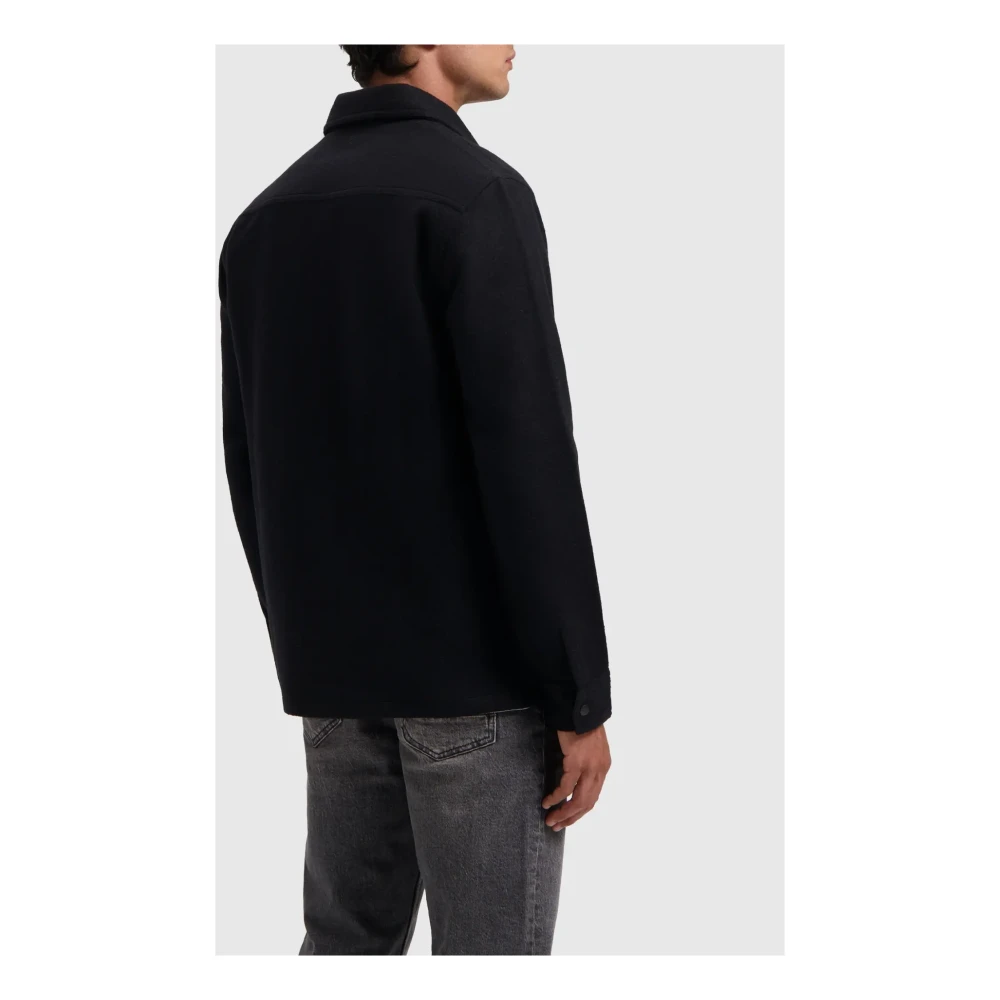 Pure Path Zwarte Flanellen Overshirt Black Heren