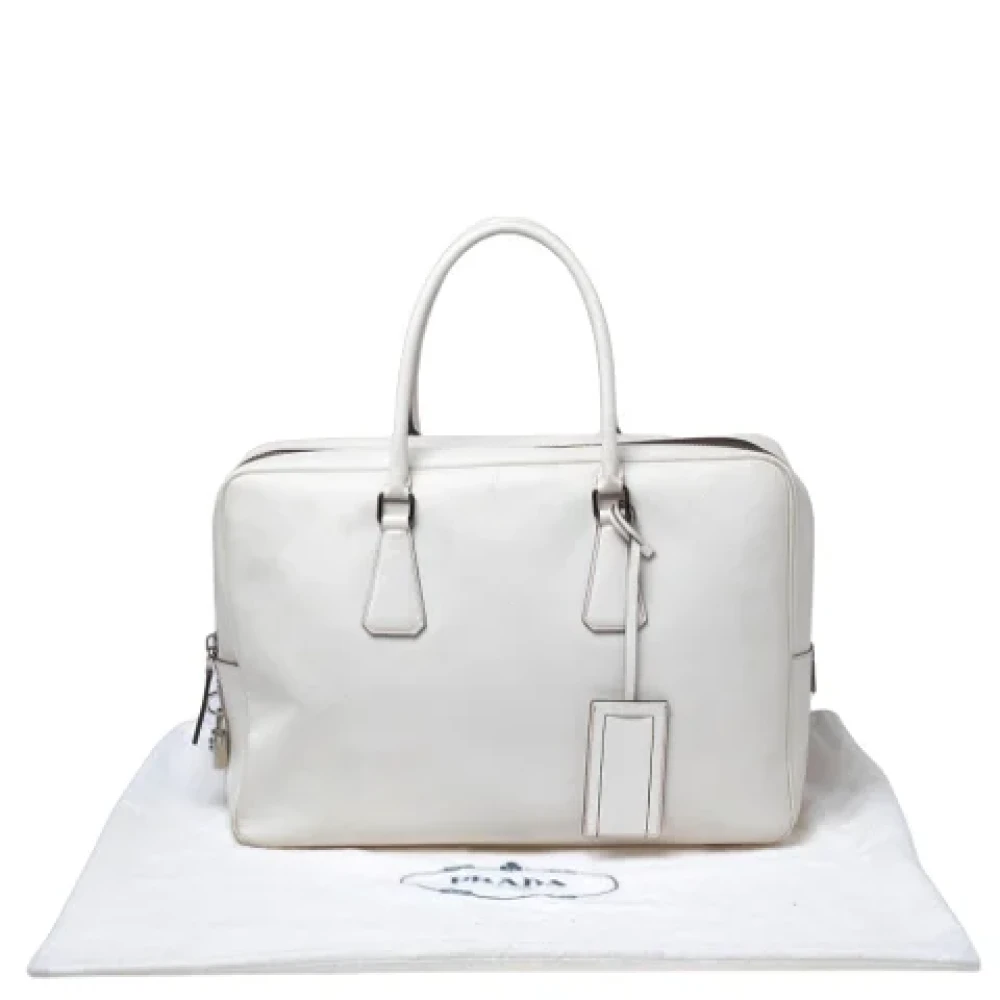 Prada Vintage Pre-owned Leather handbags White Dames