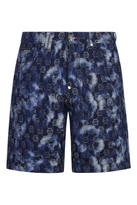 Denim Shorts Jacquard Monogram
