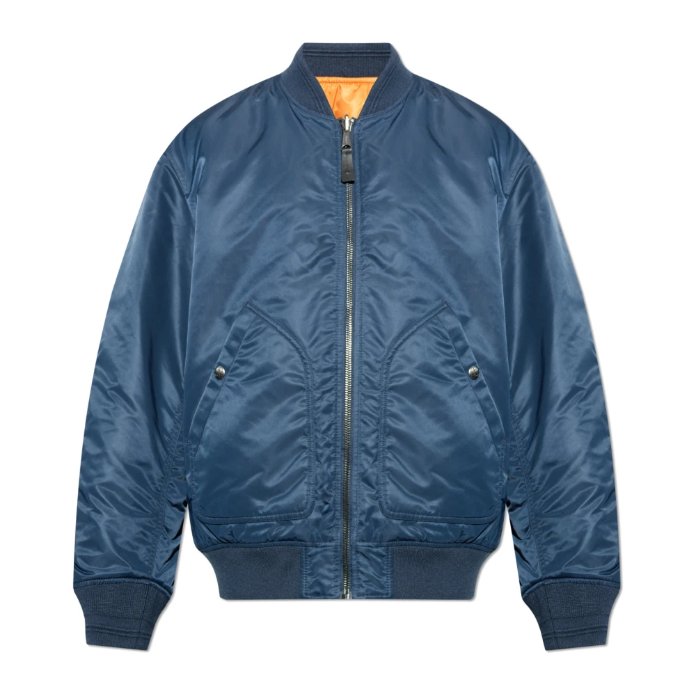 Diesel Blauwe Bomberjack met Gerimpeld Detail Blue Heren