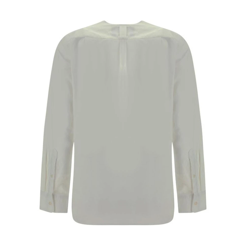 R13 Monochrome V-hals Geweven Shirt White Dames