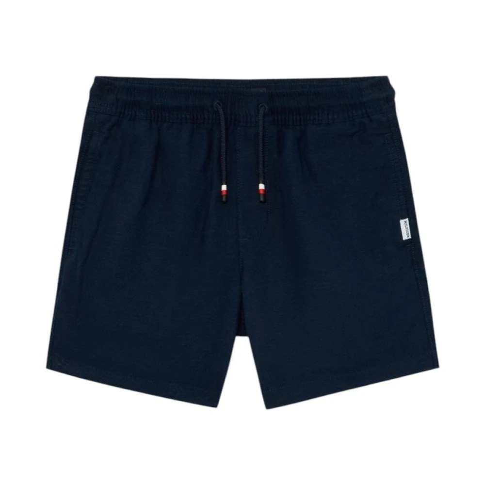Tommy Hilfiger Boys Black Shorts, 8 Y, Linen Viscose Bermuda Shorts