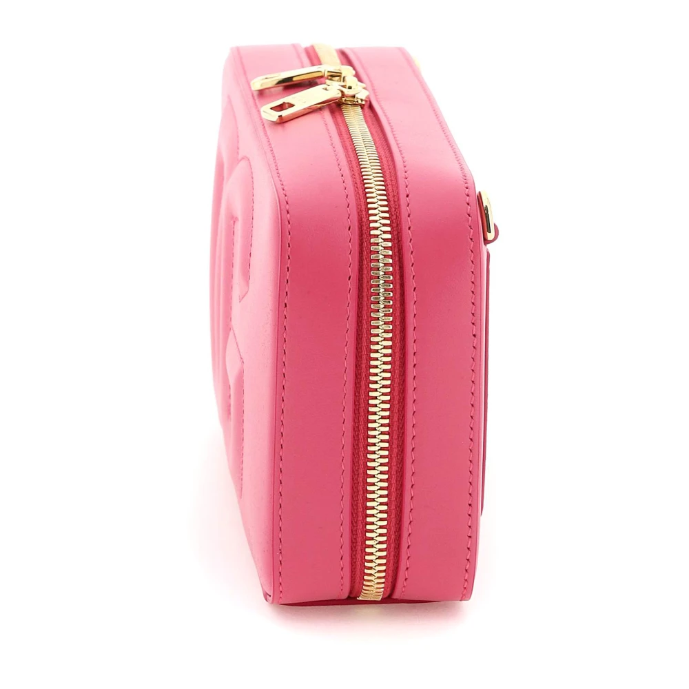 Dolce & Gabbana Leren cameratas met logo Pink Dames