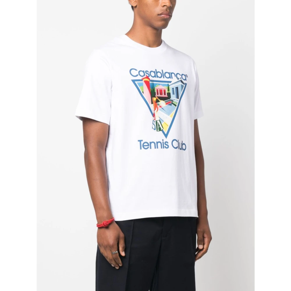 Casablanca Biologisch Katoen Multicolor T-shirt White Heren