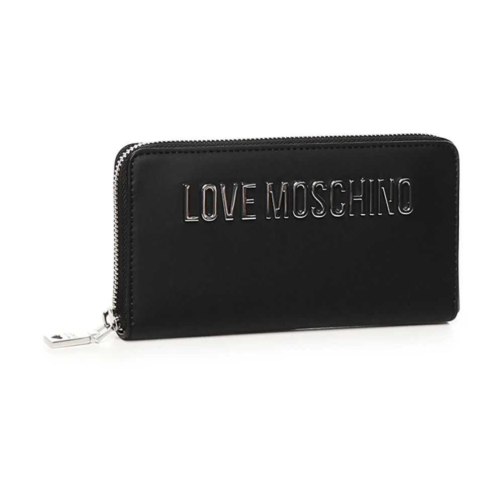 Love Moschino Zwarte Portemonnee met Gouden Logo Black Dames