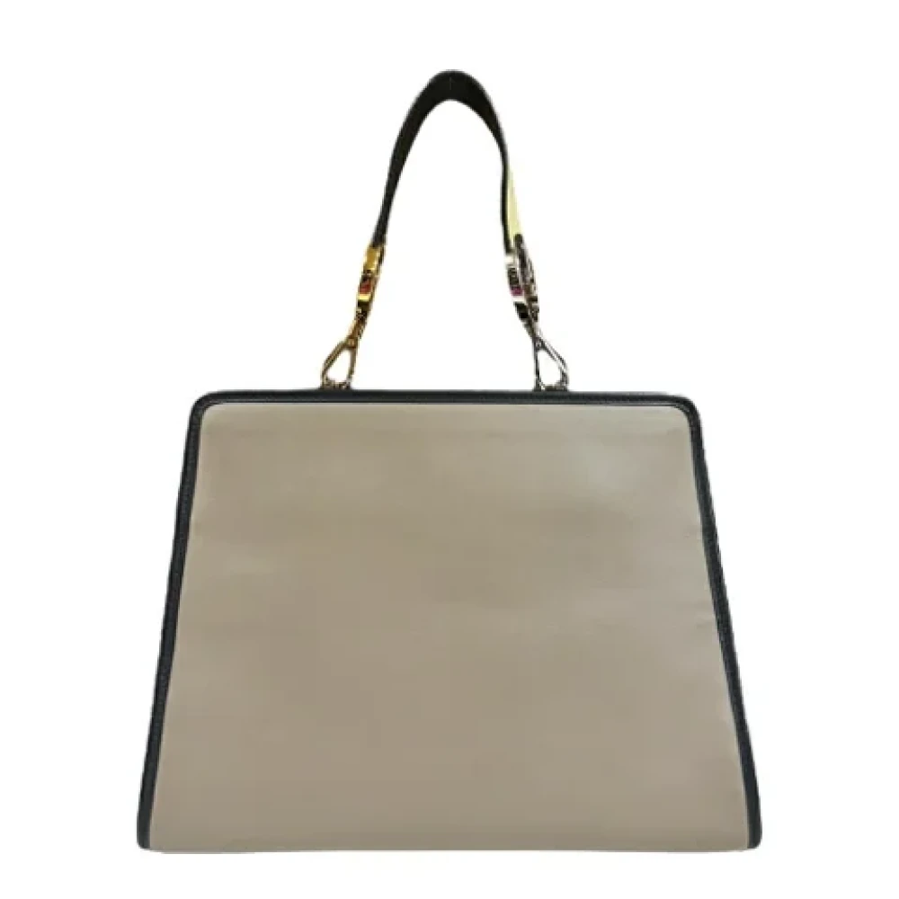 Fendi Vintage Pre-owned Leather fendi-bags Beige Dames