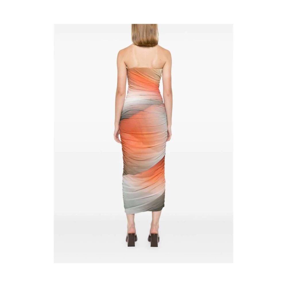 The Attico Gradiënt Mesh Jurk Strapless Mouwloos Multicolor Dames