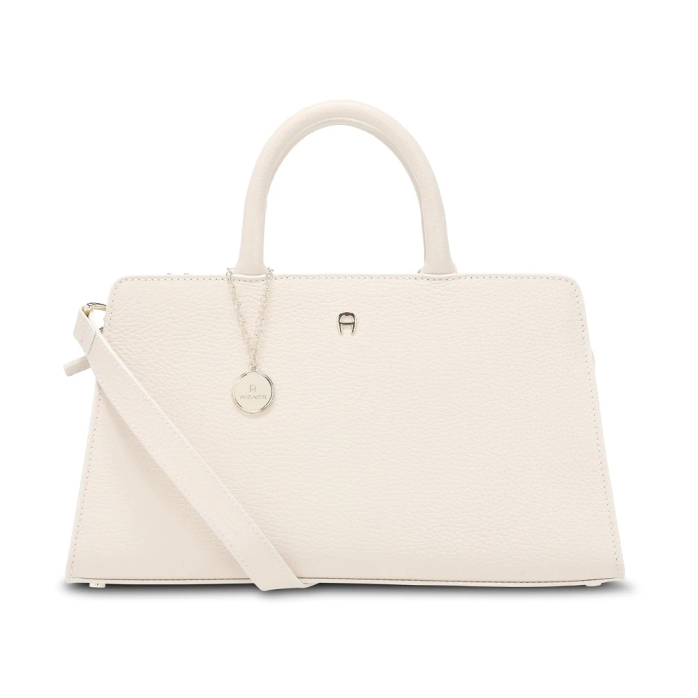 aigner Elegante leren handtas met veelzijdige band Beige Dames