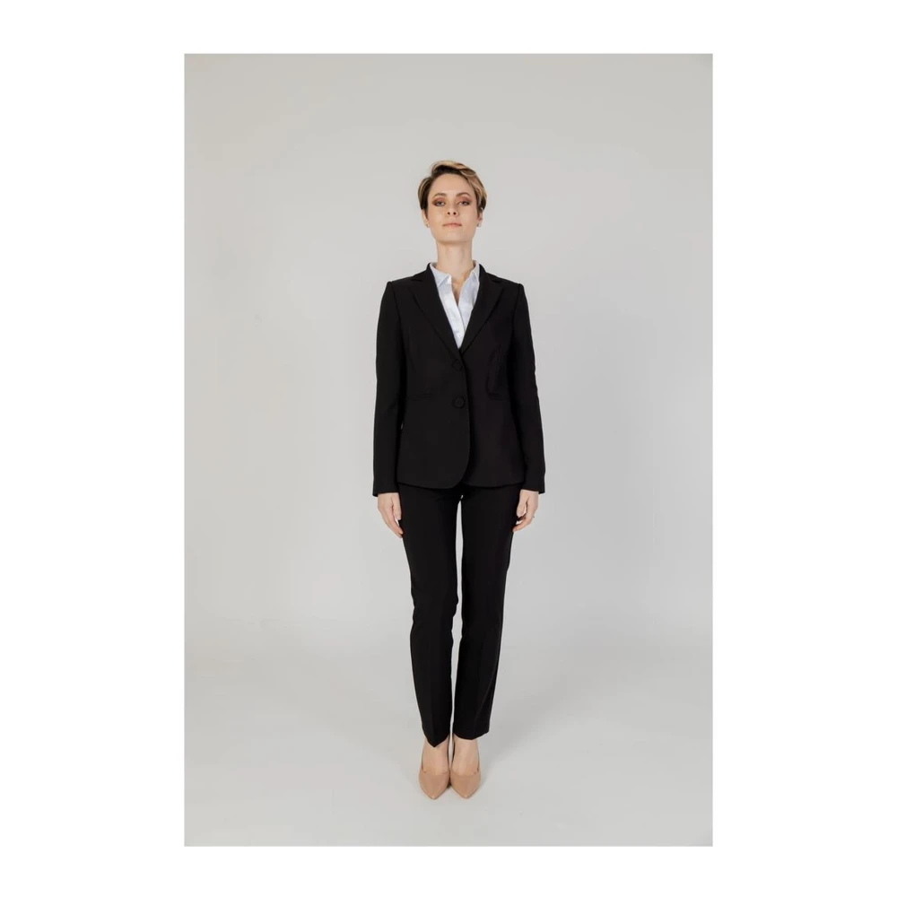 Sandro Ferrone Reguliere polyester broek met elastaan Black Dames