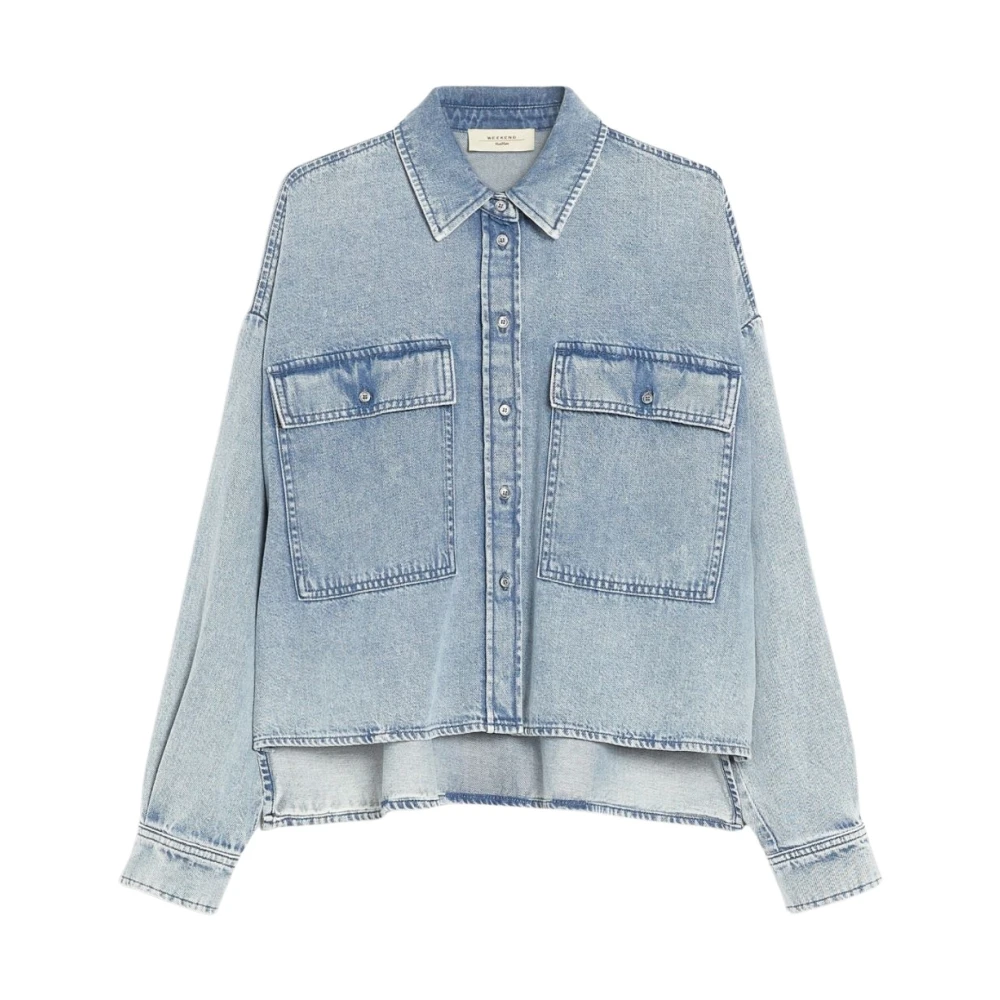 Max Mara Weekend Retrostijl Denimblouse Blue Dames