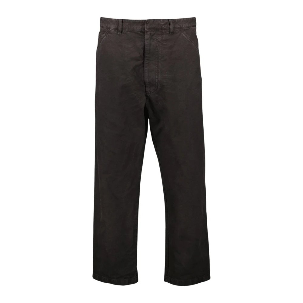 Prada Men's Brown Wide Leg Trousers - Straight Trousers - M - Trousers