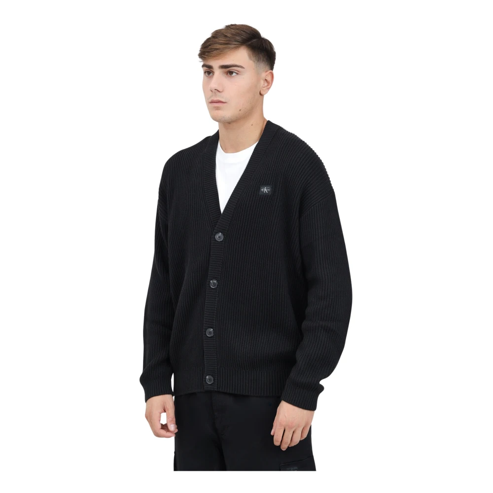 Calvin Klein Jeans Zwart Vest Trui Klassiek Ontwerp Black Heren