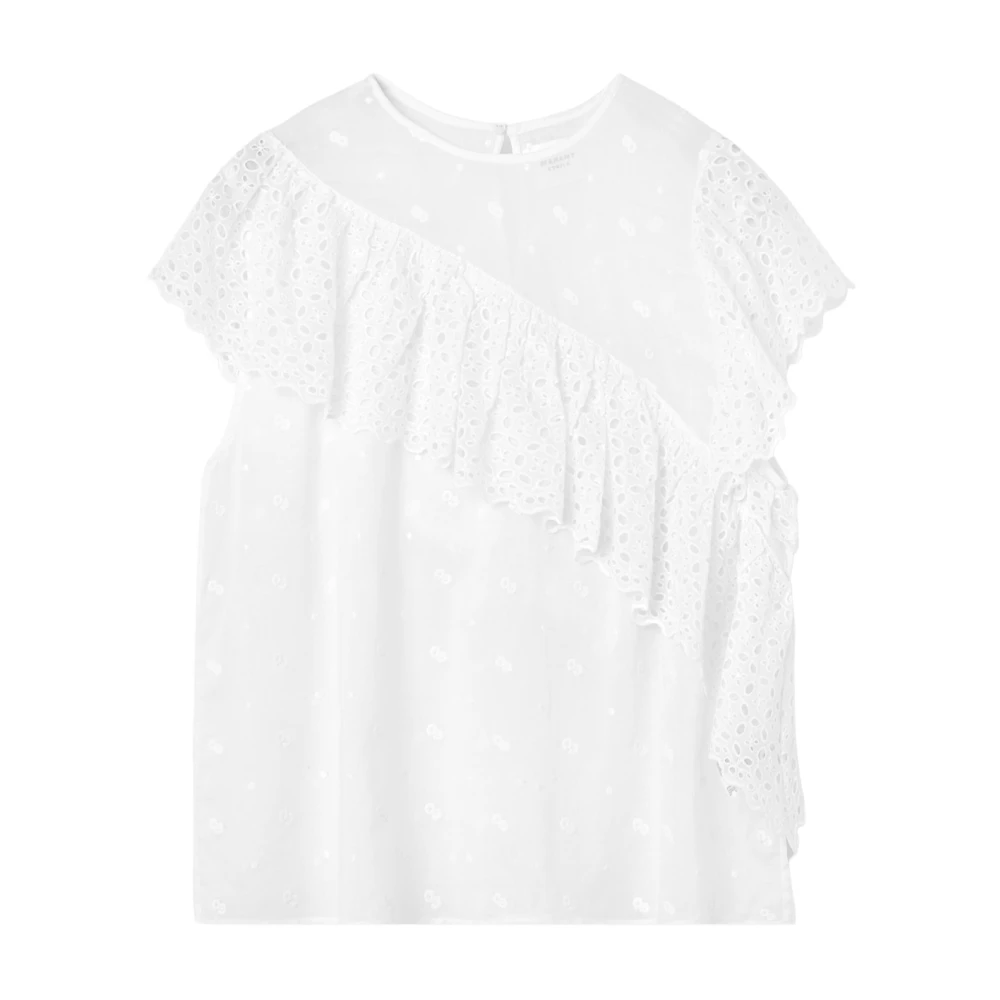 Isabel Marant Étoile Witte Biologisch Katoenen Gerimpelde T-shirt White Dames