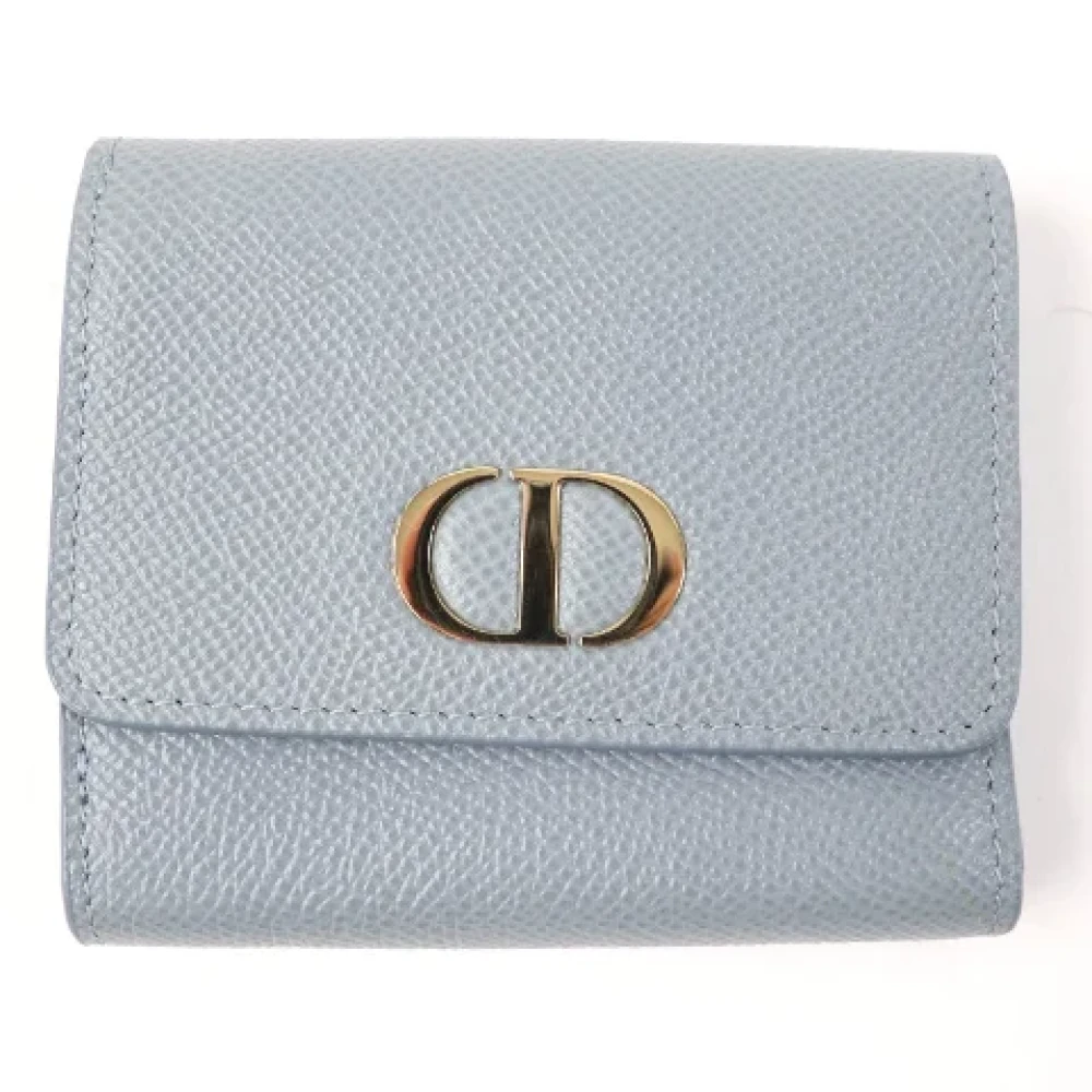 Dior Vintage Pre-owned Leather wallets Blue Dames