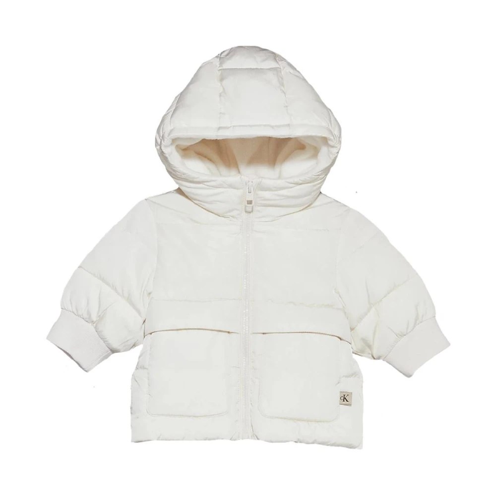 Calvin Klein Unisex White Padded Nylon Puffer Jacket