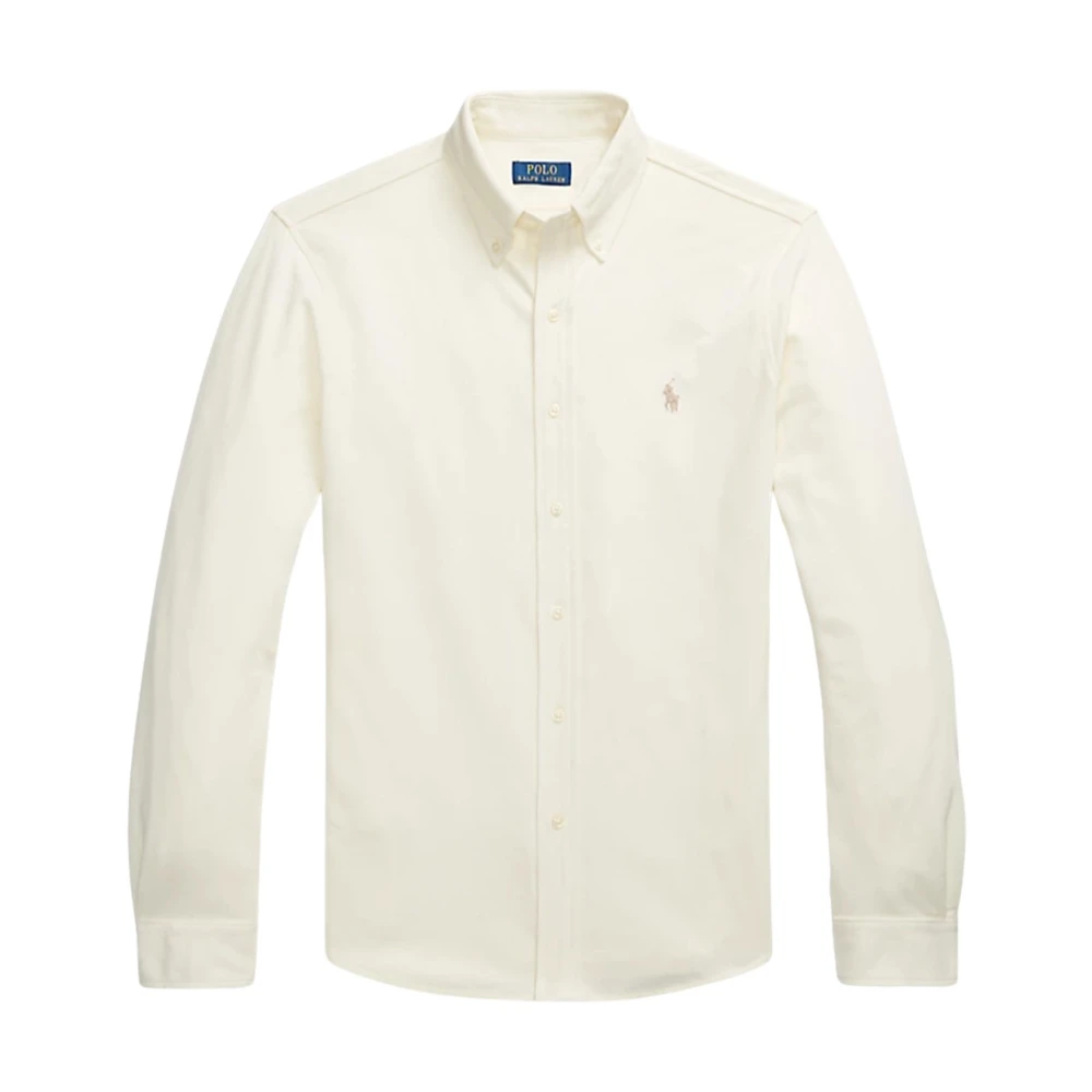 Ralph Lauren Men's White Off- Polo Long Sleeve Knit Shirt - Casual Shirts - M - Shirts