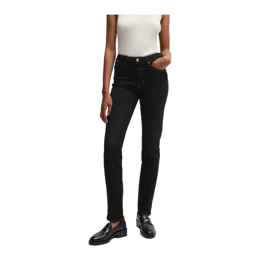 Hugo Boss Zwarte slim fit stretch denim jeans Black Dames